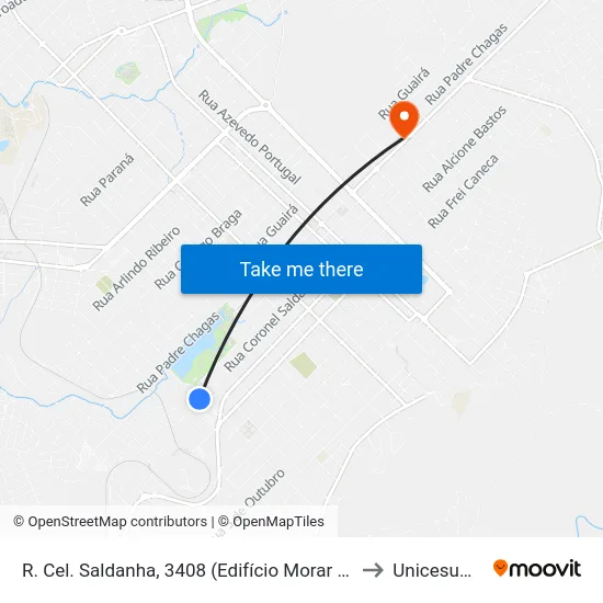 R. Cel. Saldanha, 3408 (Edifício Morar Bem) to Unicesumar map