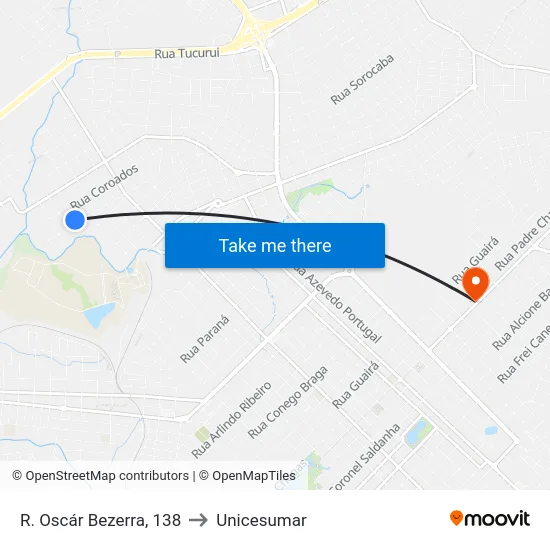 R. Oscár Bezerra, 138 to Unicesumar map
