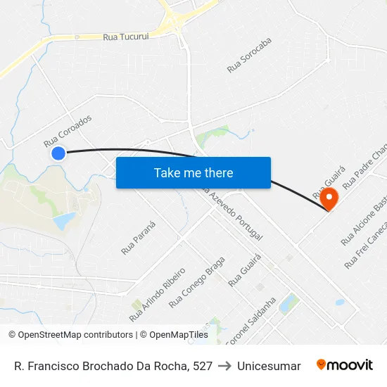 R. Francisco Brochado Da Rocha, 527 to Unicesumar map