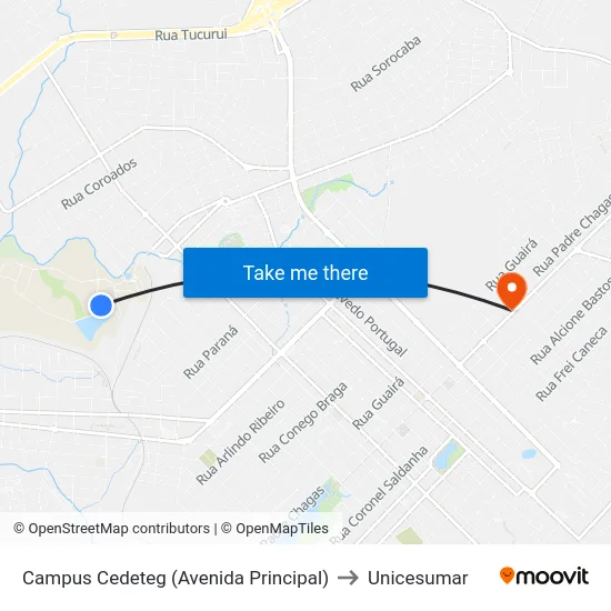 Campus Cedeteg (Avenida Principal) to Unicesumar map