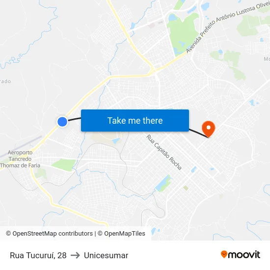 Rua Tucuruí, 28 to Unicesumar map