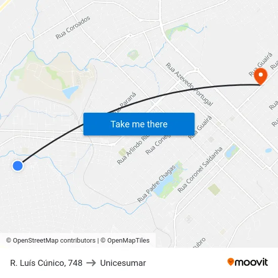 R. Luís Cúnico, 748 to Unicesumar map