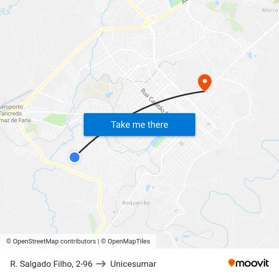 R. Salgado Filho, 2-96 to Unicesumar map