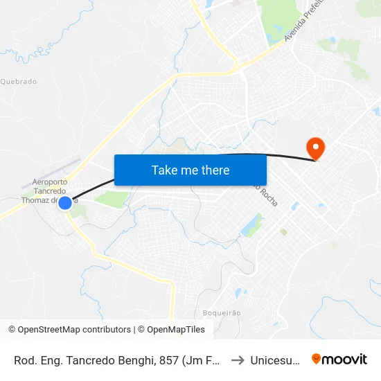 Rod. Eng. Tancredo Benghi, 857 (Jm Furgões) to Unicesumar map