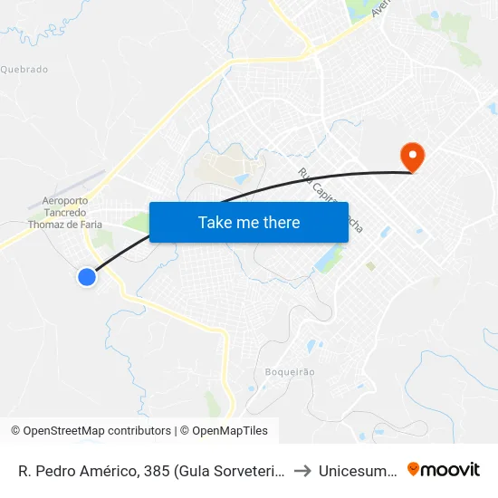 R. Pedro Américo, 385 (Gula Sorveteria) to Unicesumar map