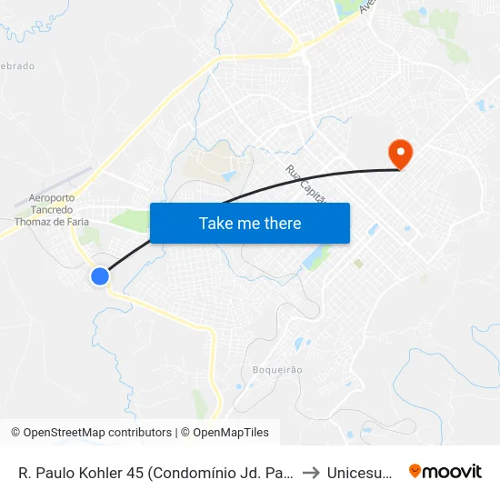R. Paulo Kohler 45 (Condomínio Jd. Patrícia) to Unicesumar map