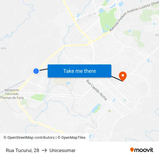 Rua Tucuruí, 28 to Unicesumar map