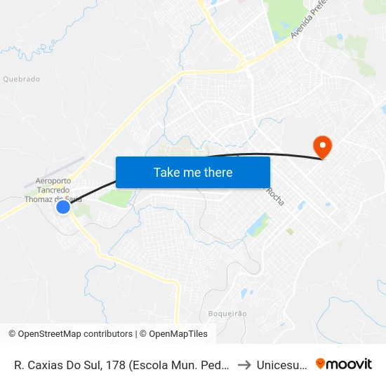 R. Caxias Do Sul, 178 (Escola Mun. Pedro Itararé) to Unicesumar map