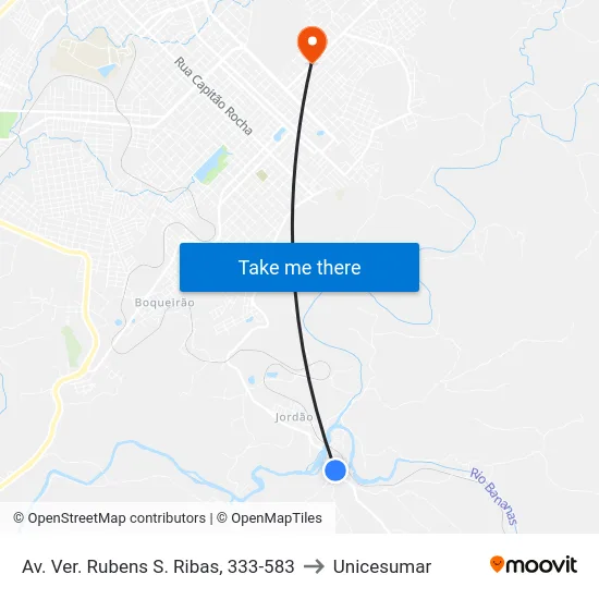 Av. Ver. Rubens S. Ribas, 333-583 to Unicesumar map