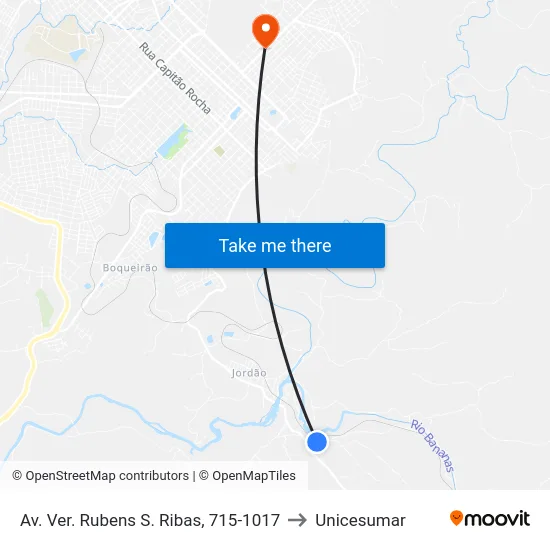 Av. Ver. Rubens S. Ribas, 715-1017 to Unicesumar map