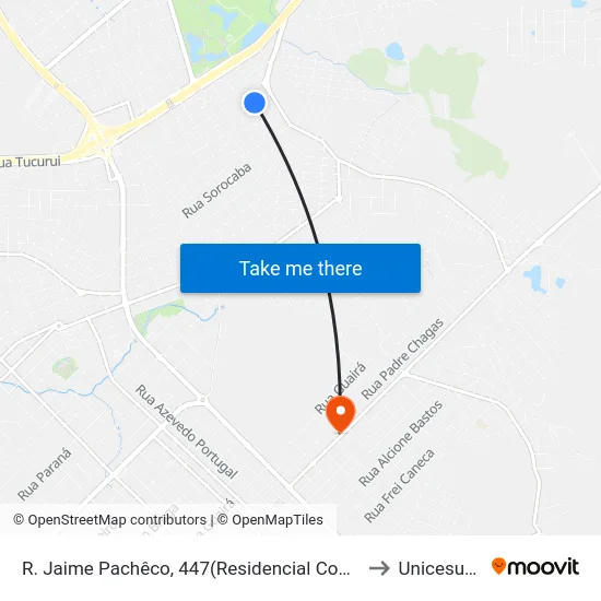R. Jaime Pachêco, 447(Residencial Conradinho) to Unicesumar map