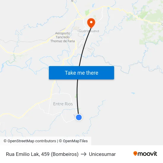 Rua Emilio Lak, 459 (Bombeiros) to Unicesumar map