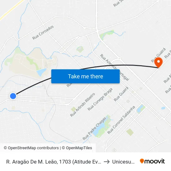 R. Aragão De M. Leão, 1703 (Atitude Eventos) to Unicesumar map