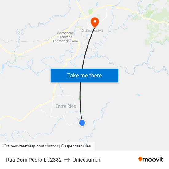 Rua Dom Pedro Ll, 2382 to Unicesumar map