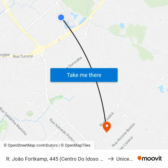 R. João Fortkamp, 445 (Centro Do Idoso Aramis Carvalho Góes) to Unicesumar map