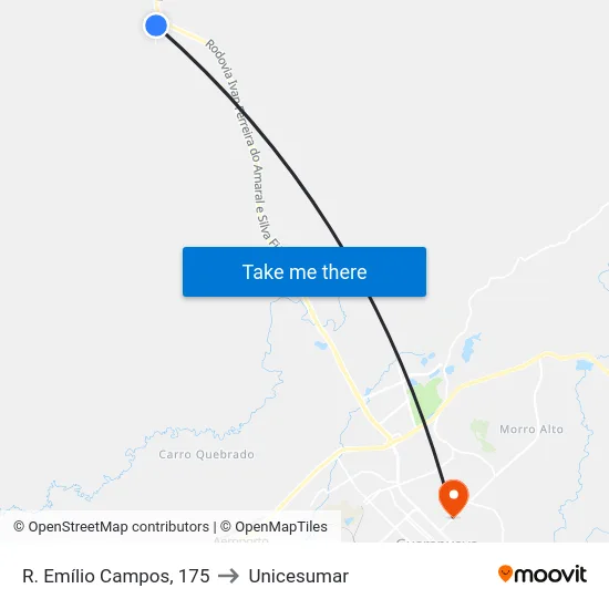 R. Emílio Campos, 175 to Unicesumar map