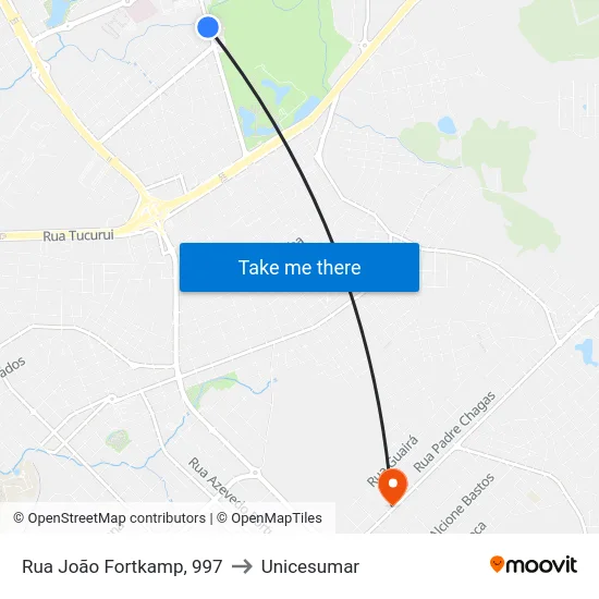 Rua João Fortkamp, 997 to Unicesumar map