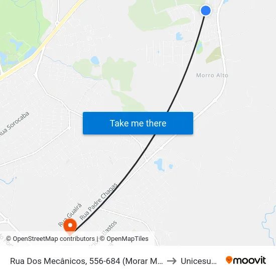 Rua Dos Mecânicos, 556-684 (Morar Melhor) to Unicesumar map