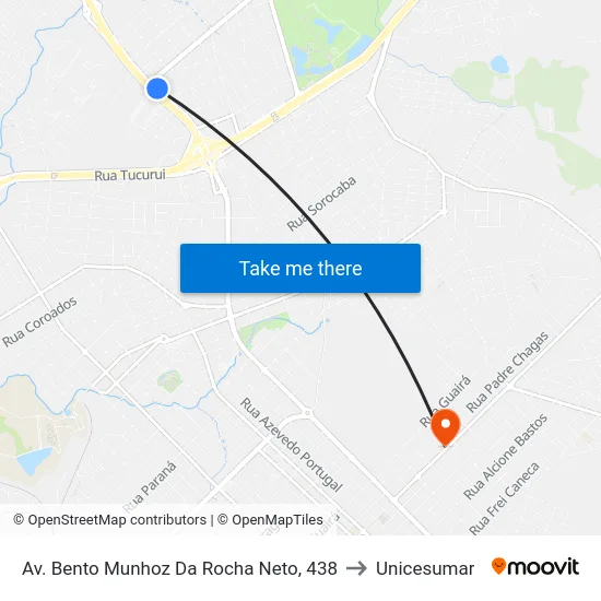Av. Bento Munhoz Da Rocha Neto, 438 to Unicesumar map