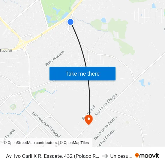 Av. Ivo Carli X R. Essaete, 432 (Polaco  Radiadores) to Unicesumar map