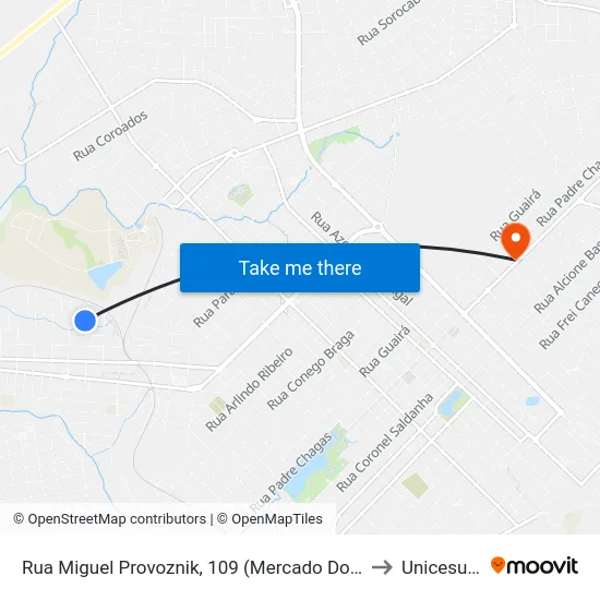 Rua Miguel Provoznik, 109 (Mercado Do Fernando) to Unicesumar map