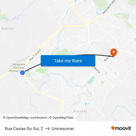 Rua Caxias Do Sul, 2 to Unicesumar map