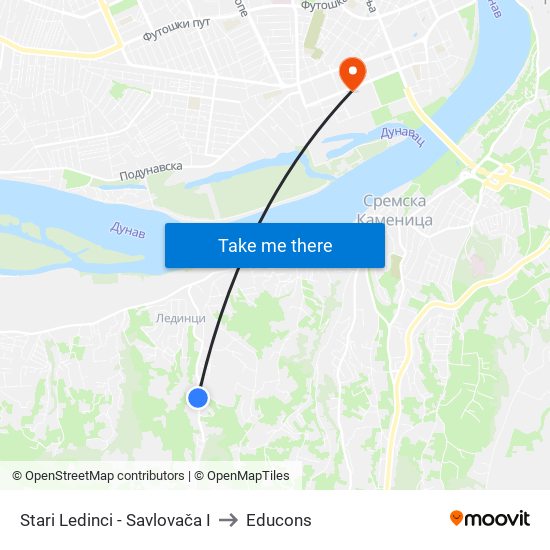 Stari Ledinci - Savlovača I to Educons map