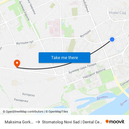 Maksima Gorkog - Spens to Stomatolog Novi Sad | Dental Centar Bobić - Novi Sad map