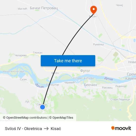 Svilos IV - Terminal to Kisac map