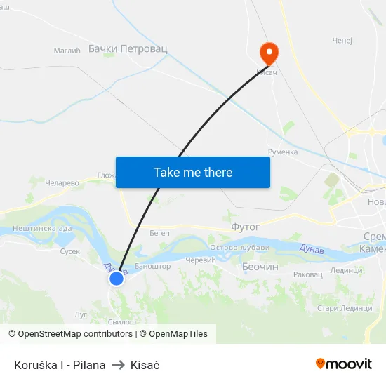 Koruska I - Sawmill to Kisac map