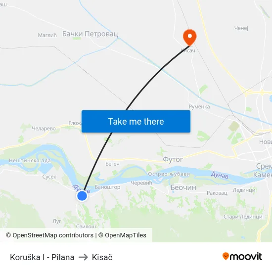 Koruska I - Sawmill to Kisac map