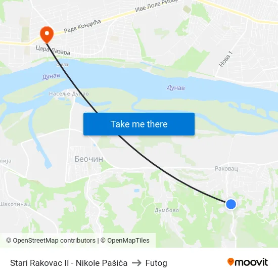 Stari Rakovac II - Nikole Pašića to Futog map