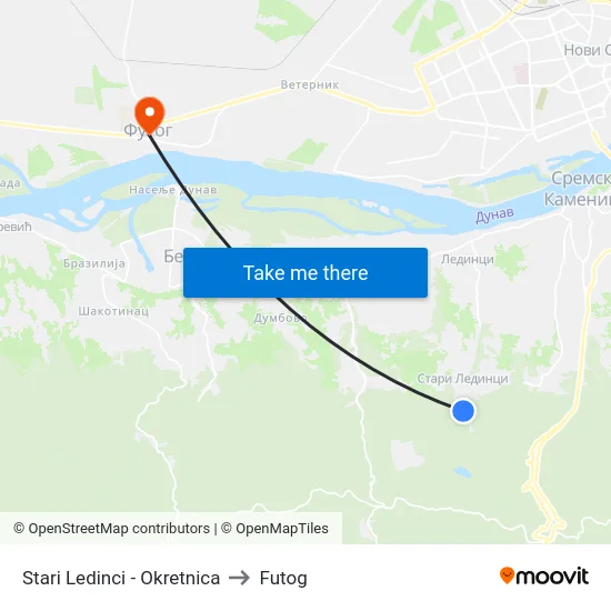 Stari Ledinci - Okretnica to Futog map