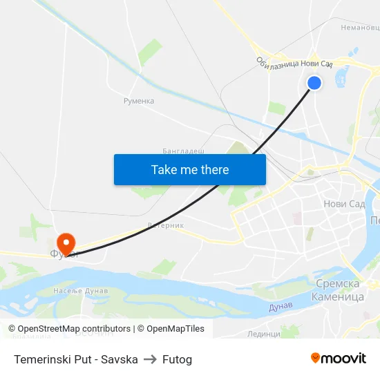 Temerinski Put - Savska to Futog map