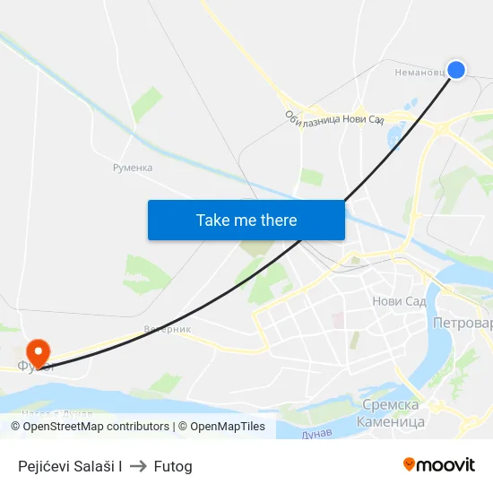 Pejićevi Salaši I to Futog map