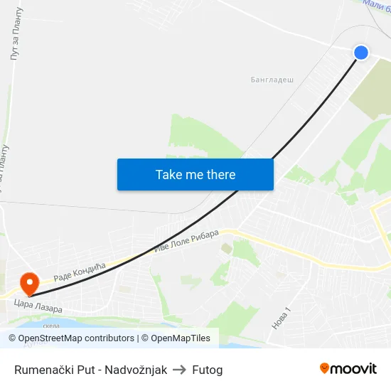 Rumenački Put - Nadvožnjak to Futog map
