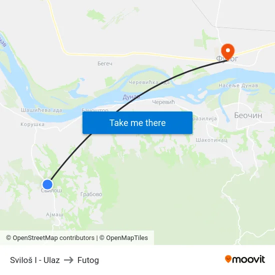 Sviloš I - Ulaz to Futog map
