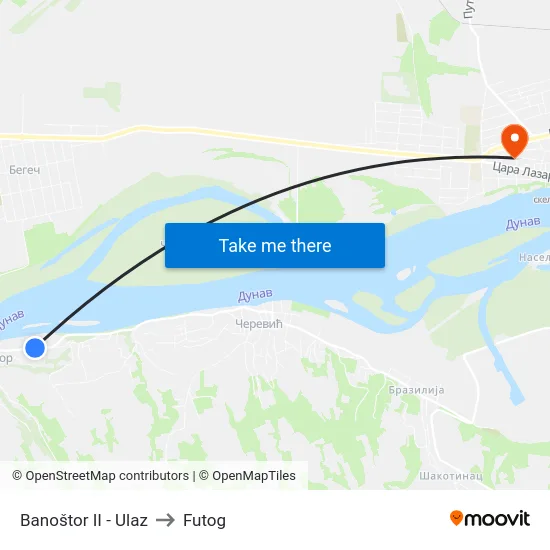 Banoštor II - Ulaz to Futog map