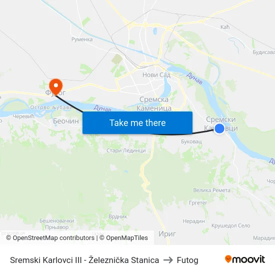 Sremski Karlovci III - Železnička Stanica to Futog map
