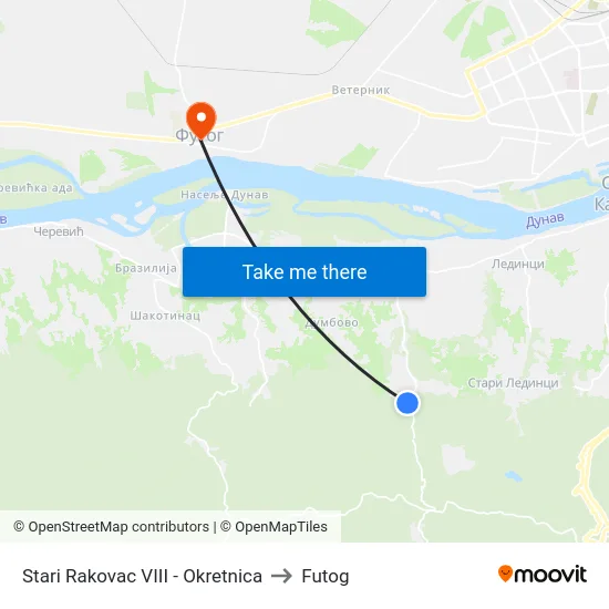 Stari Rakovac VIII - Okretnica to Futog map