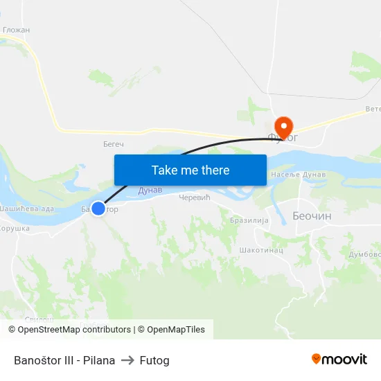 Banoštor III - Sawmill to Futog map