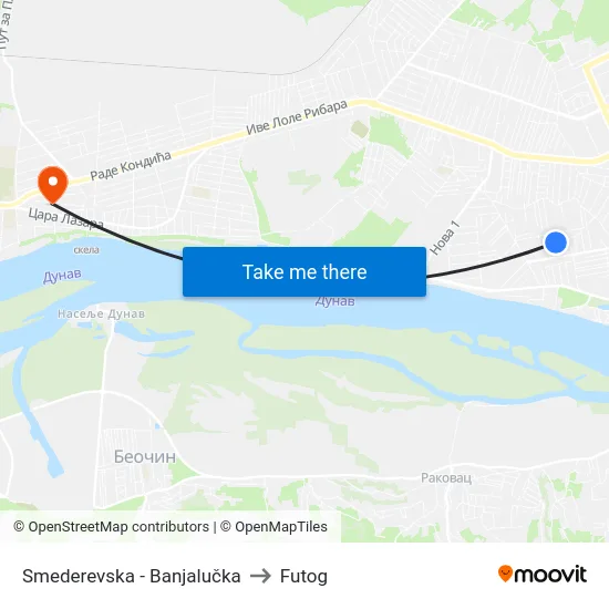 Smederevska - Banjalučka to Futog map