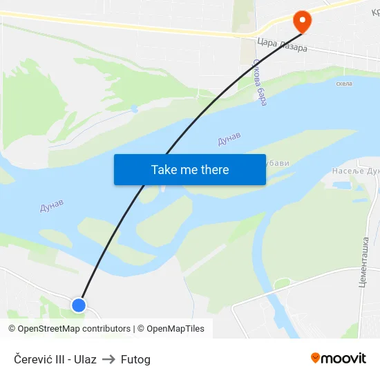 Čerević III - Ulaz to Futog map