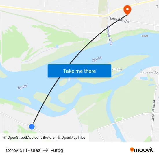 Cerevic III - Entrance to Futog map
