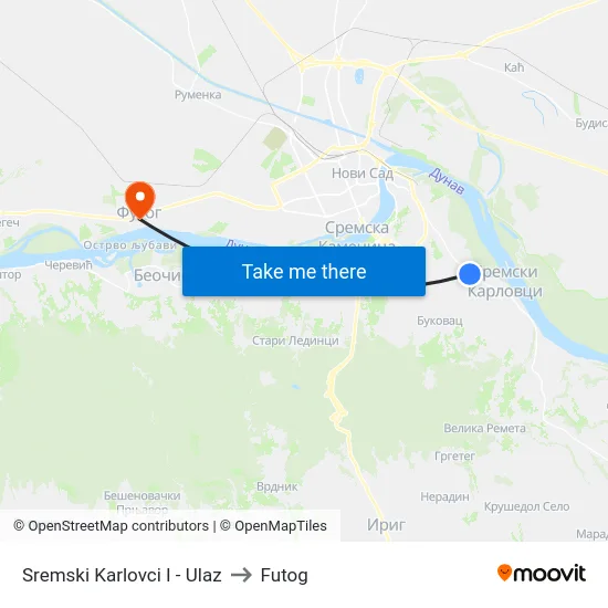 Sremski Karlovci I - Ulaz to Futog map
