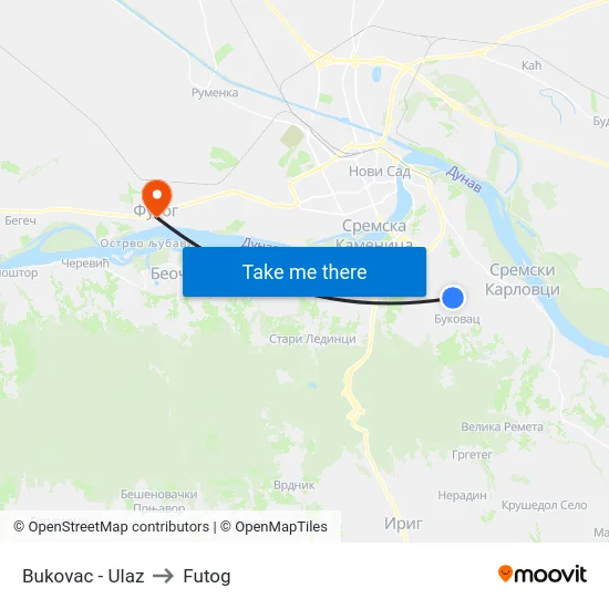 Bukovac - Ulaz to Futog map