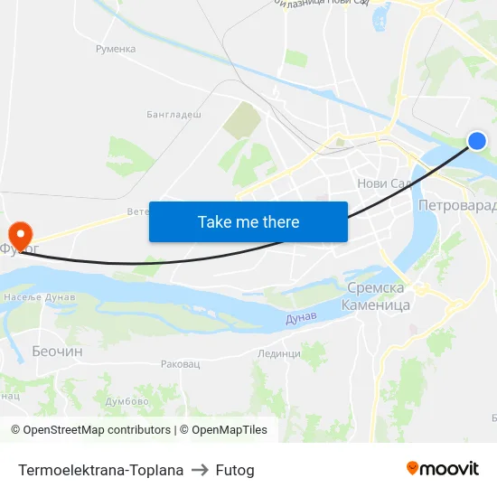 Termoelektrana-Toplana to Futog map