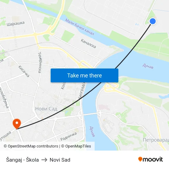 Šangaj - Škola to Novi Sad map
