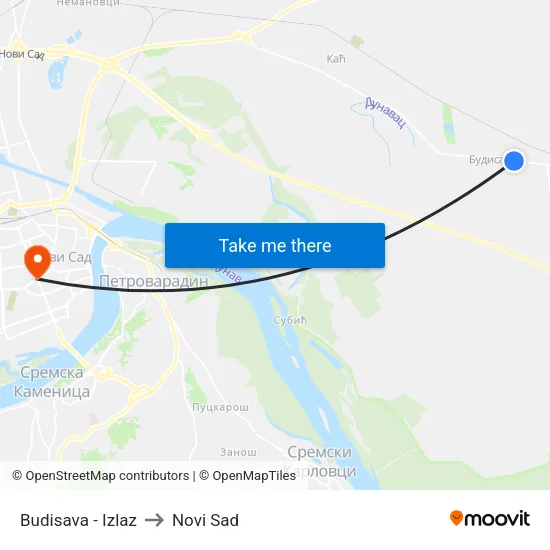 Budisava - Izlaz to Novi Sad map