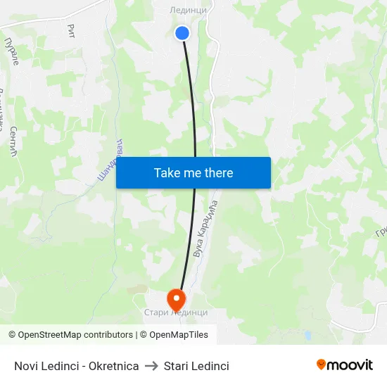 Novi Ledinci - Terminal to Stari Ledinci map